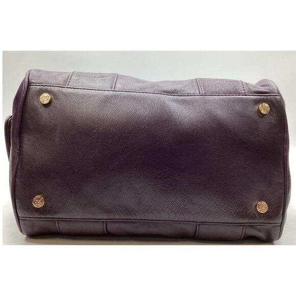 Vintage Zac Posen Burgundy Leather Satchel Oxblood Aubergine Purse - Picture 3 of 6